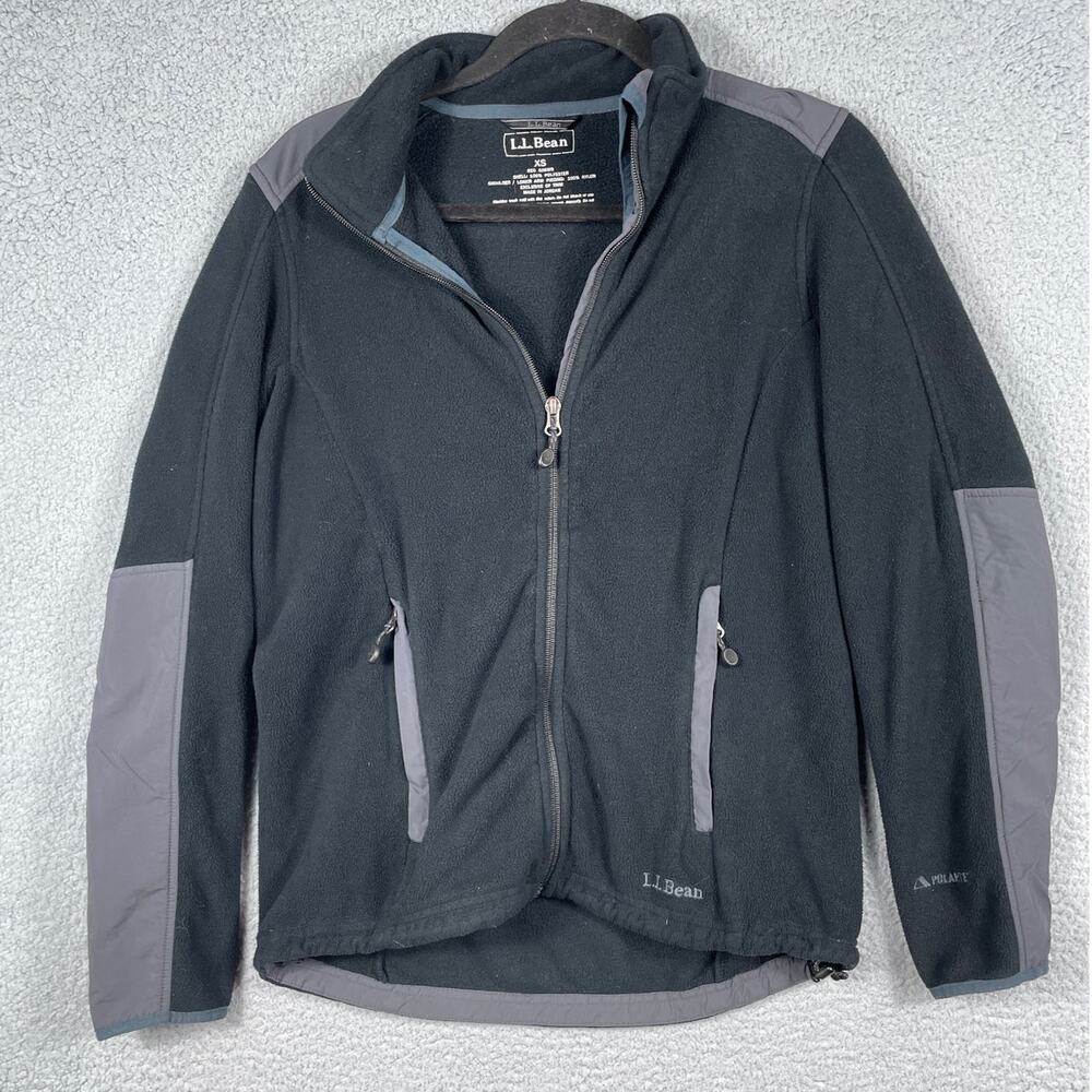 L.L. Bean Womens Size XS Black Fleece Front Zip Jacket